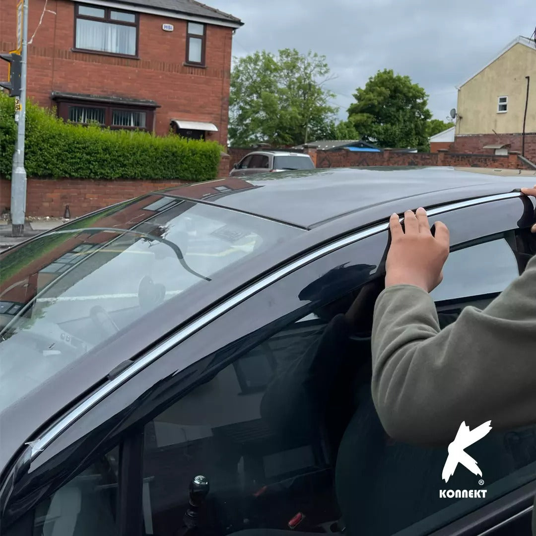 Wind Deflector Set for Toyota Yaris | 2006–2011 | Chrome | Front & Rear