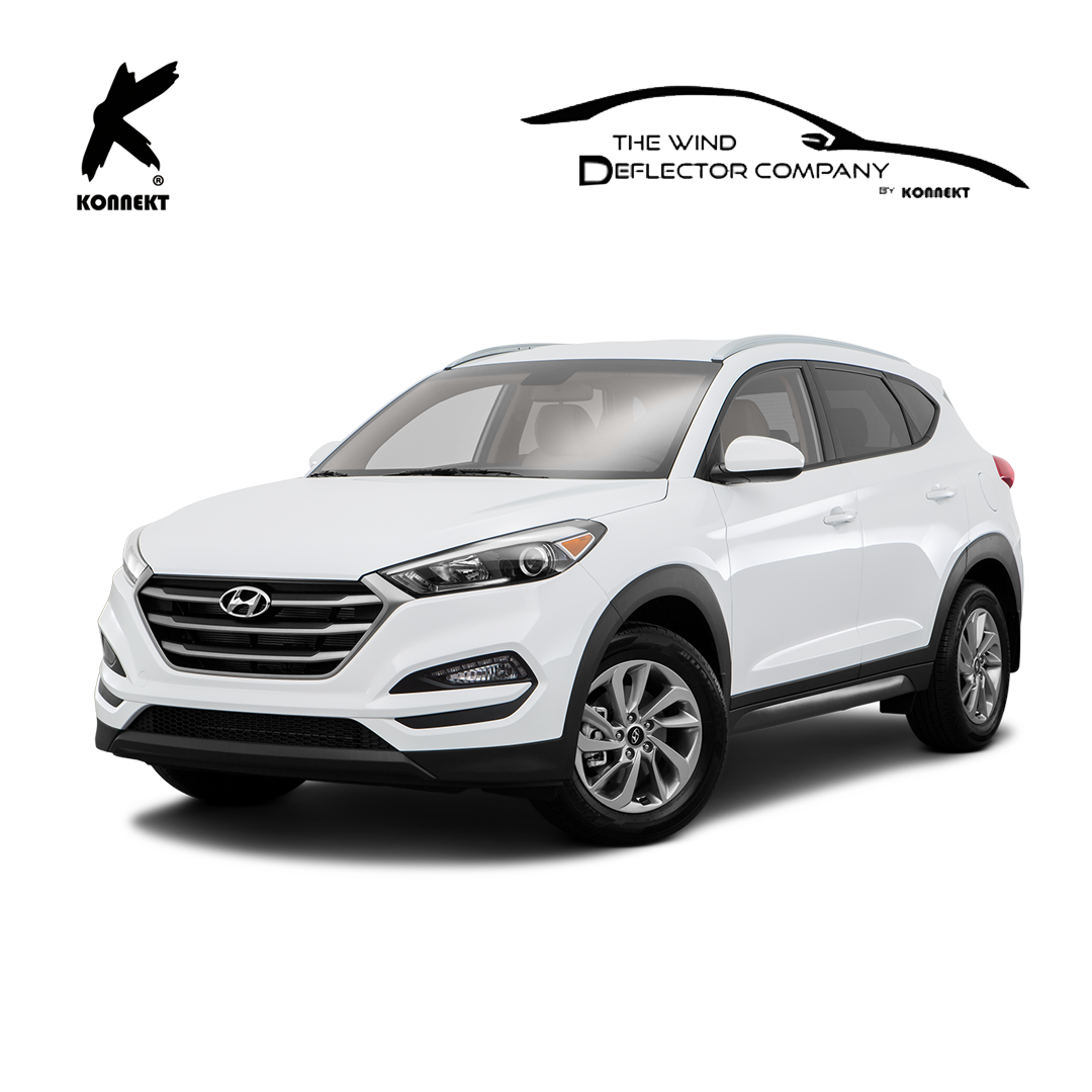Wind Deflector Set for Hyundai Tucson _ Front and Rear _ 2015 - 2020 _ Chrome