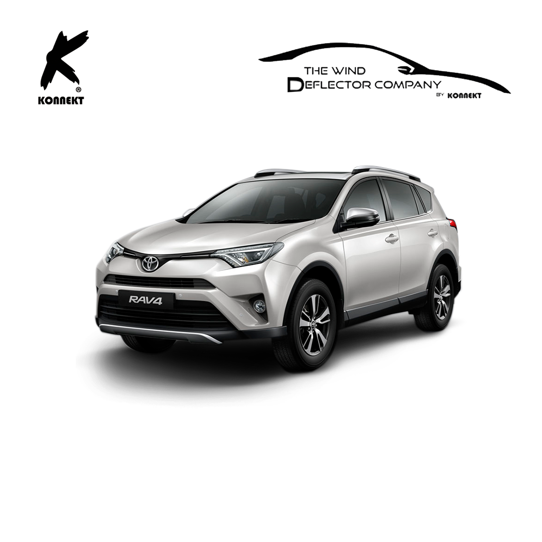 KONNEKT Wind Deflectors Set for Toyota RAV4 | 2013 - 2018 with Chrome Lining