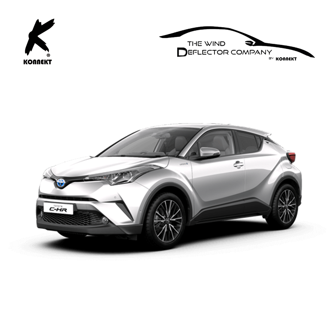 Wind Deflector Set for Toyota CHR _ Front and Rear _ 2017 - 2021 _ Chrome