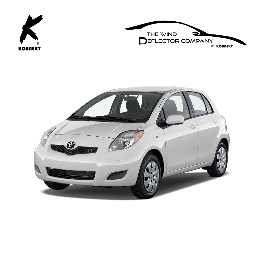 Wind Deflector Set for Toyota Yaris _ 2006 - 2011 _ Chrome _ Front and Rear