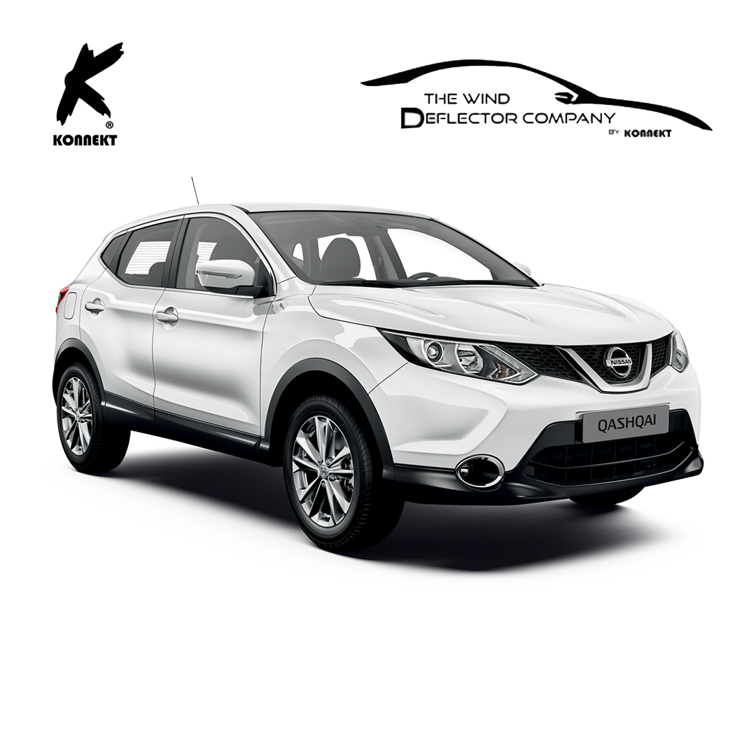 Wind Deflector Set for Nissan Qashqai _ Front And Rear _ 2015 - 2021 _ Chrome
