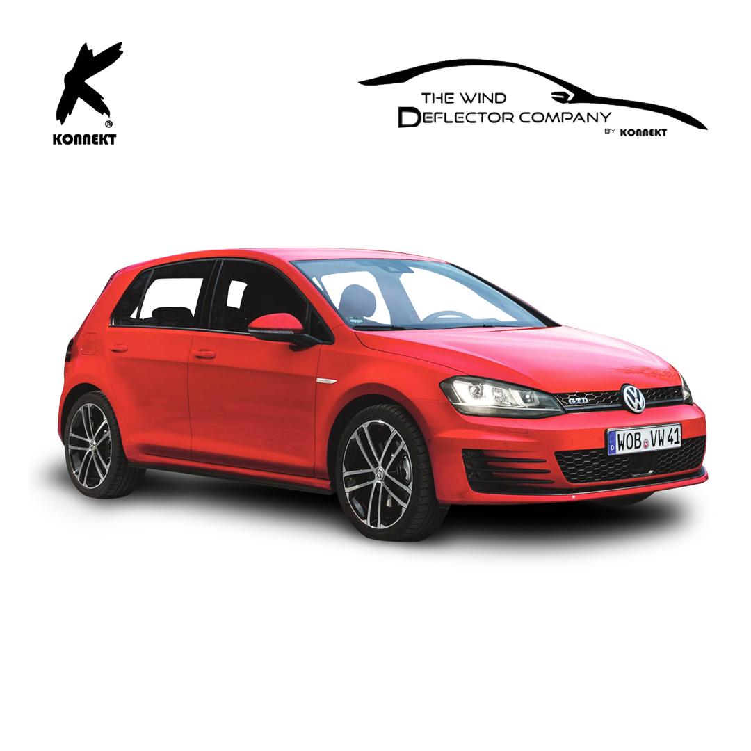 Wind Deflectors For Volkswagen Golf MK7 _ 2014 - 2019 _ Front and Rear _ Chrome