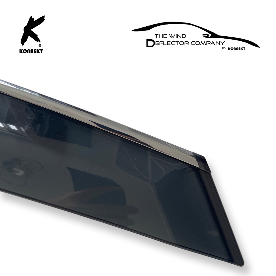 Wind Deflector Set for TOYOTA Prius _ Front & Rear _ 2009 - 2015 _ Chrome _ MK3