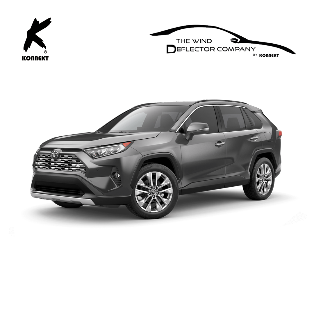 Wind Deflector Set for TOYOTA RAV4 _ 2019 - 2023 _ Front & Rear _ 4 Pcs _ Chrome