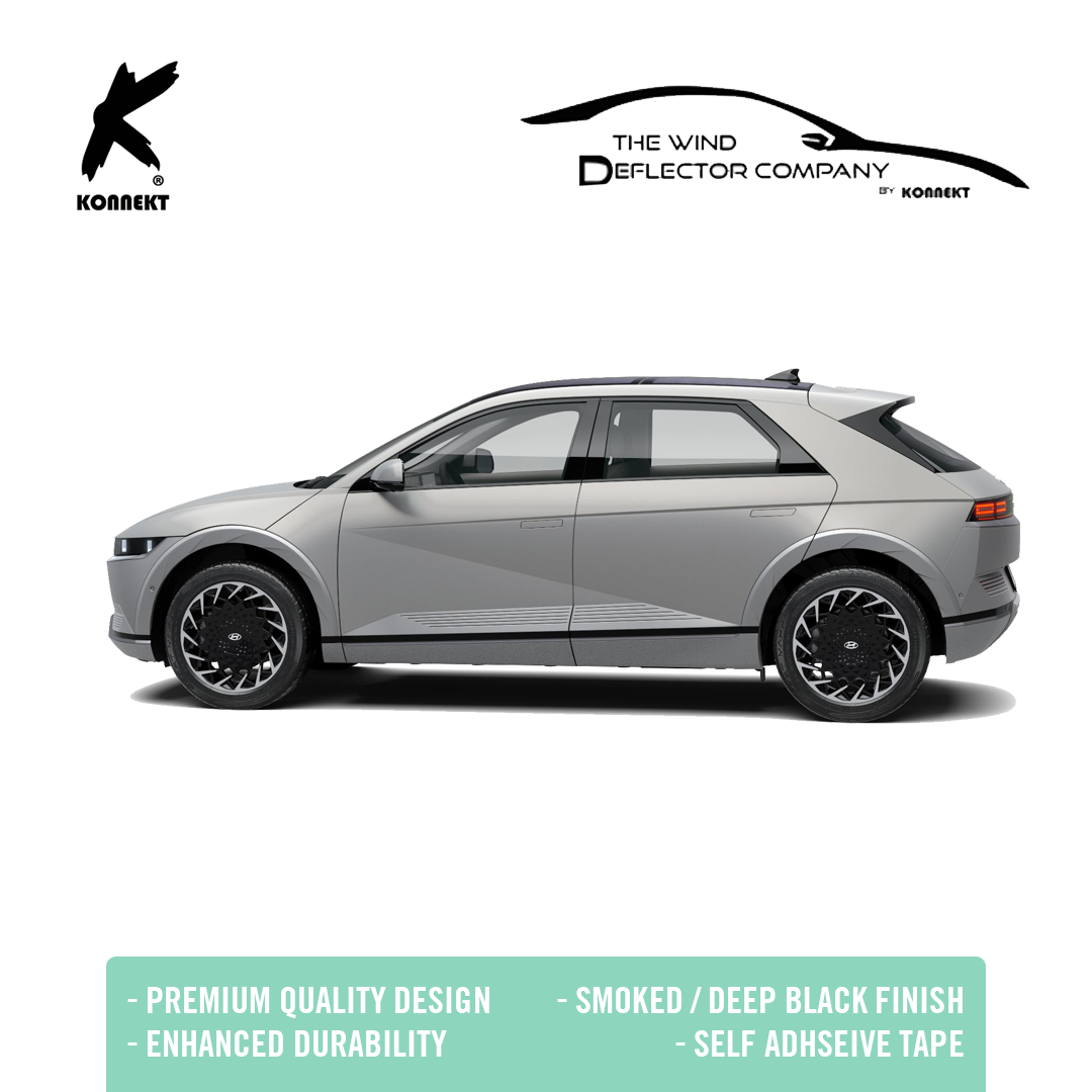 KONNEKT Wind Deflector Set for Hyundai Ioniq 5 | 2021+ with Chrome Lining | 4 Pcs