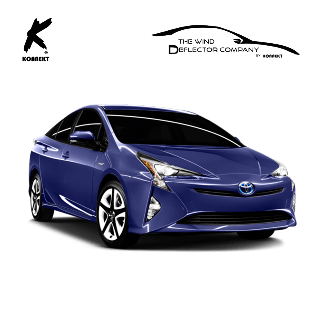 Wind Deflector Set for TOYOTA Prius _ 2016 - 2021 _ Front & Rear _ Chrome (Line)
