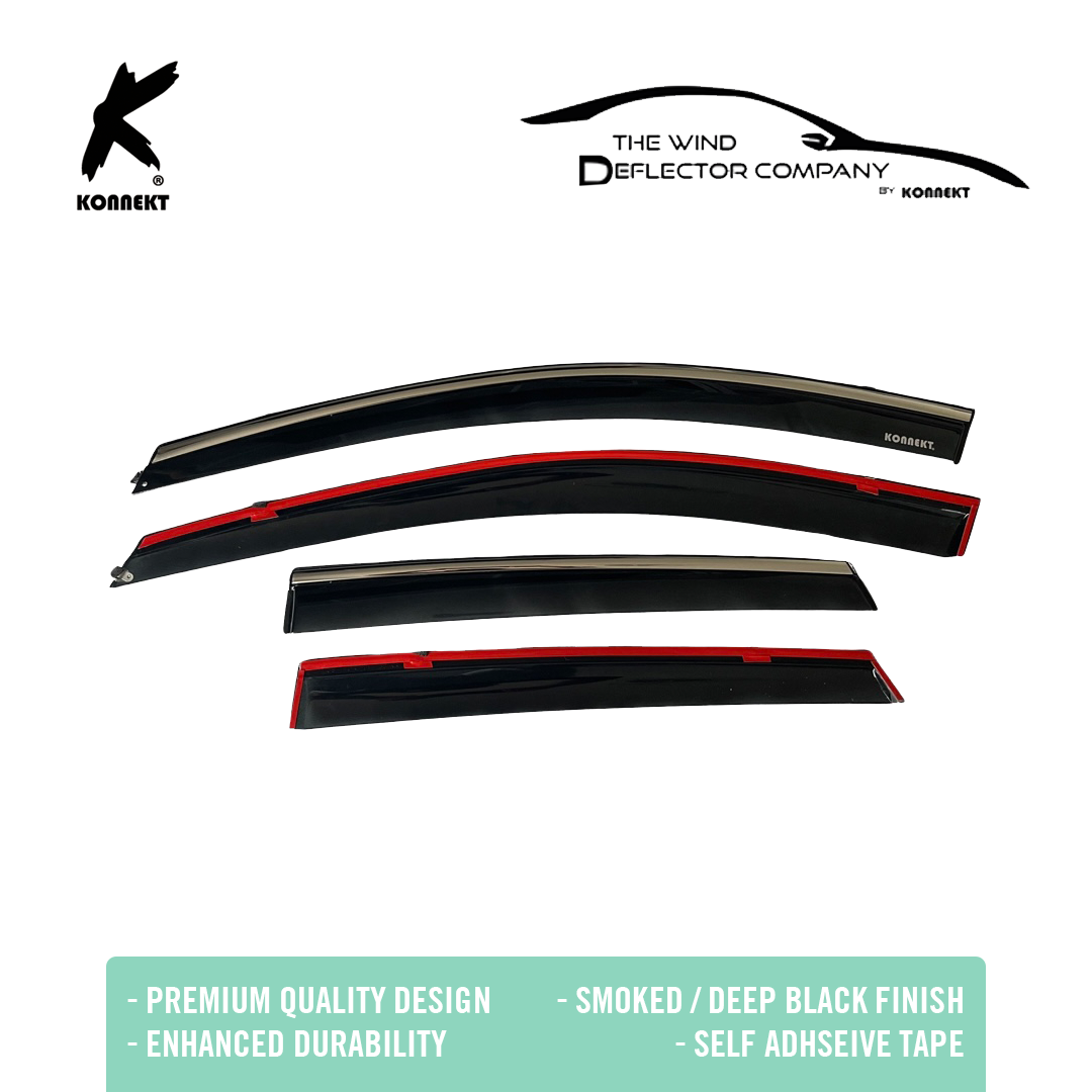 Wind Deflectors Set for Hyundai i30 _ 2017 - 2023 _ Front & Rear _ Chrome