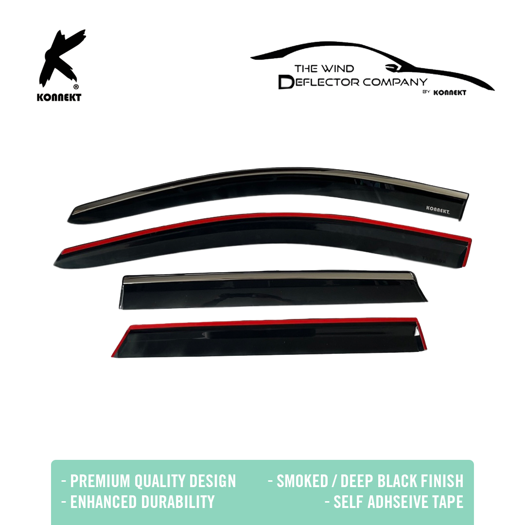 Wind Deflector Set for Nissan Qashqai _ Front And Rear _ 2015 - 2021 _ Chrome