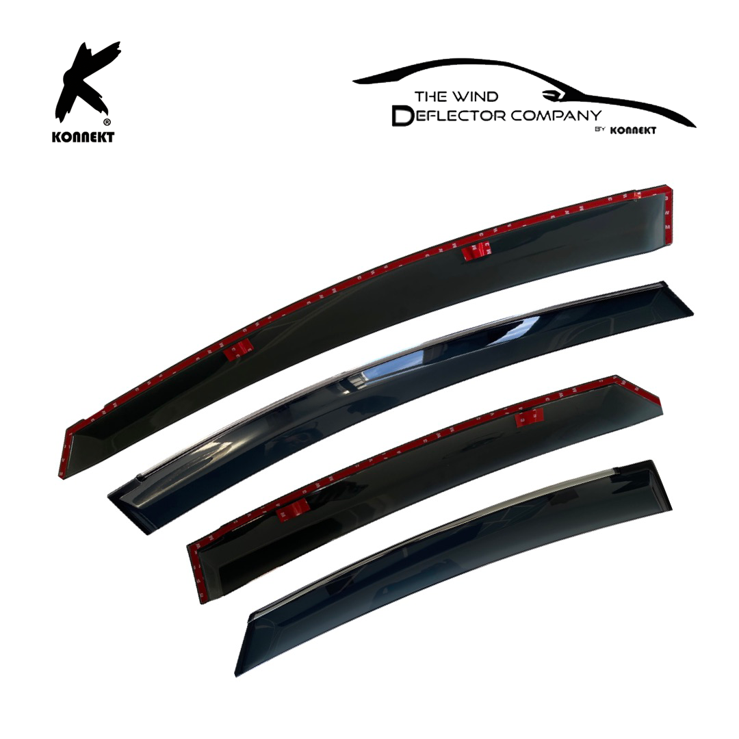 Wind Deflector Set for TOYOTA Prius _ Front & Rear _ 2009 - 2015 _ Chrome _ MK3