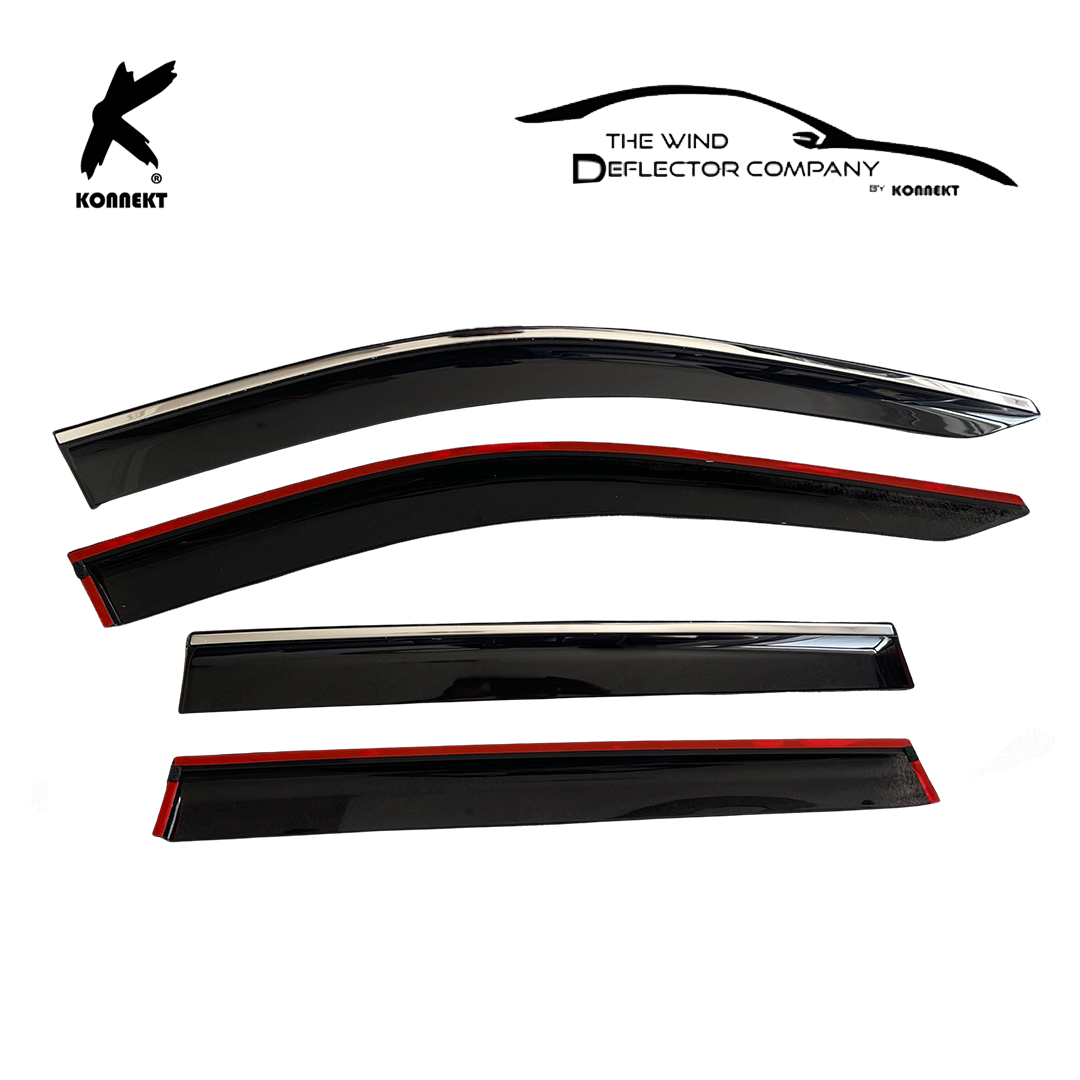 Wind Deflector Set for TOYOTA RAV4 _ 2019 - 2023 _ Front & Rear _ 4 Pcs _ Chrome