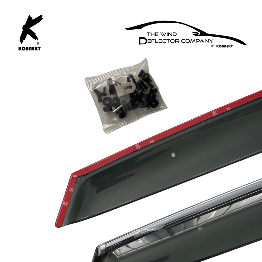 Wind Deflector Set for TOYOTA Prius _ '03 - '08 _ Front & Rear _ 4 Pcs (Chrome)