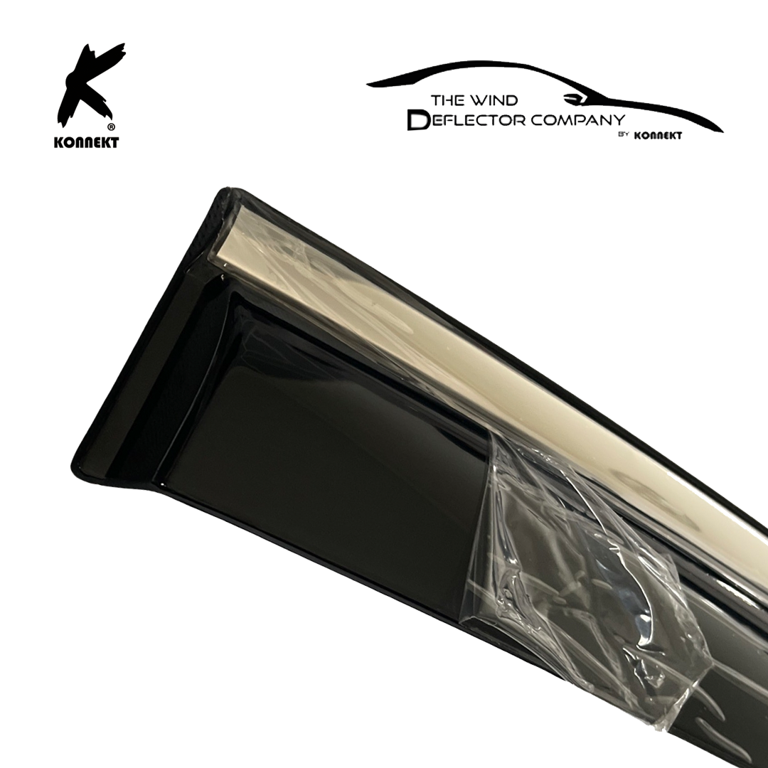 Wind Deflector Set for Seat Leon _ 2014 - 2019 _ Front & Rear with Chrome Lining