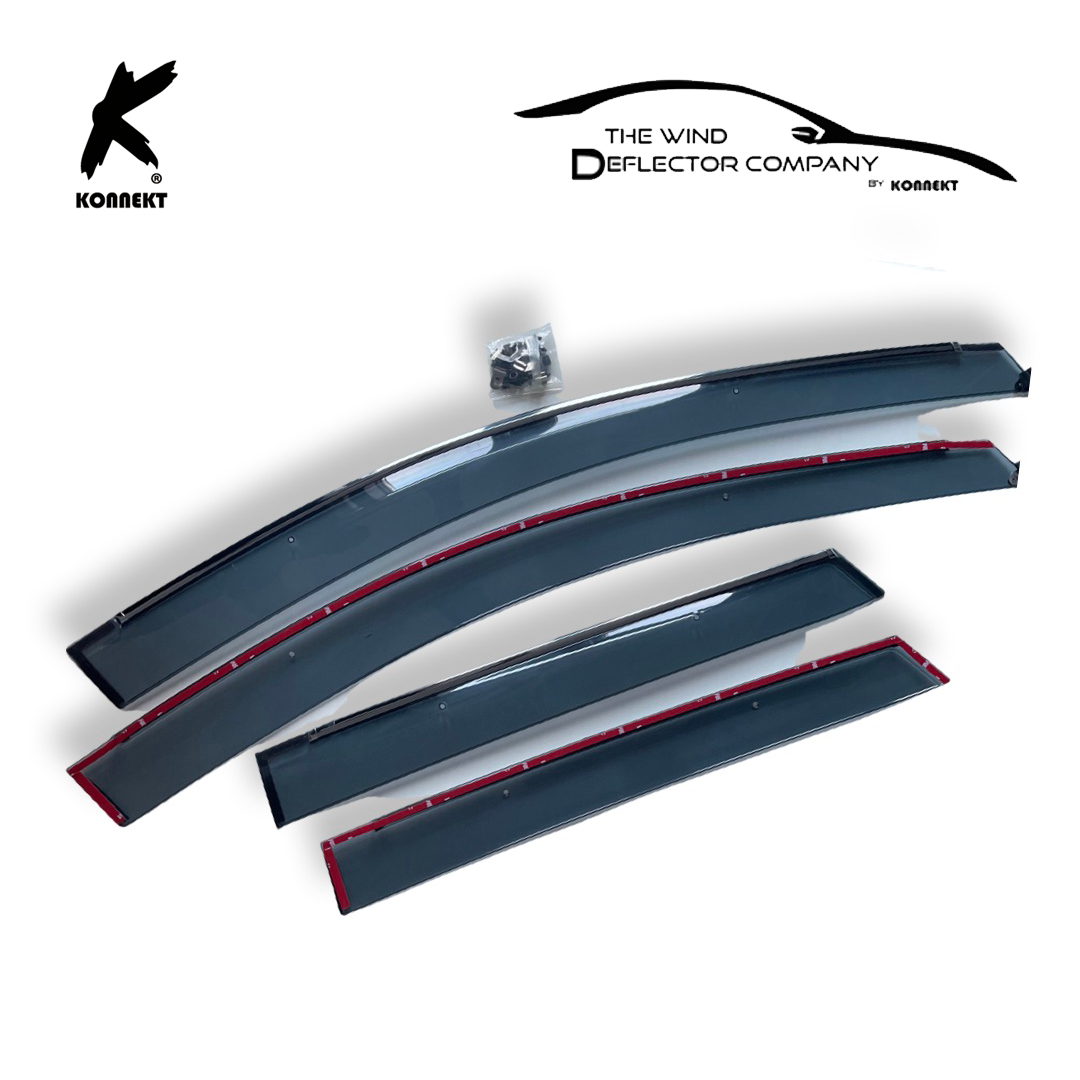 Wind Deflector Set for Toyota Auris _ Front and Rear _ 2013 - 2018 _ Chrome