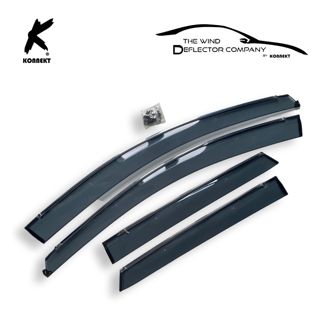 Wind Deflector Set for Toyota Auris _ Front and Rear _ 2013 - 2018 _ Chrome
