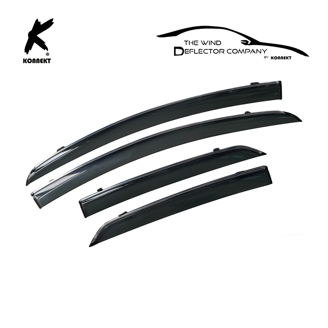 Wind Deflector Set for Toyota Yaris _ 2006 - 2011 _ Chrome _ Front and Rear