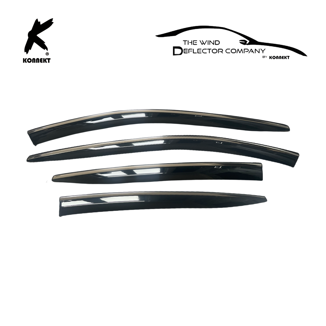 KONNEKT Wind Deflectors Set for HYUNDAI Ioniq | 2016 - 2022 with Chrome Lining
