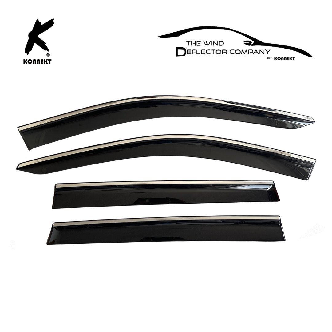 Wind Deflector Set for TOYOTA RAV4 _ 2019 - 2023 _ Front & Rear _ 4 Pcs _ Chrome