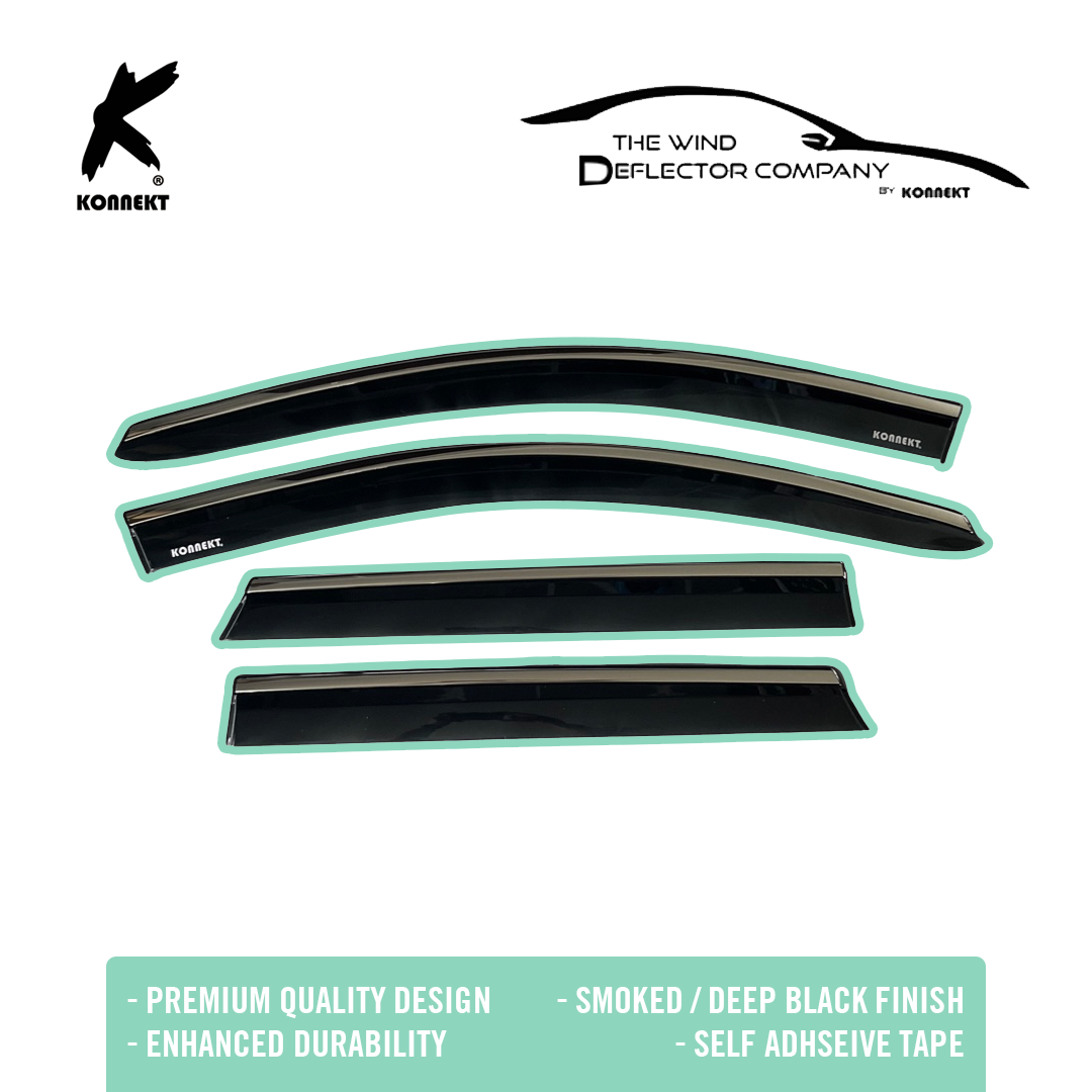 Wind Deflector Set for Nissan Qashqai _ Front And Rear _ 2015 - 2021 _ Chrome