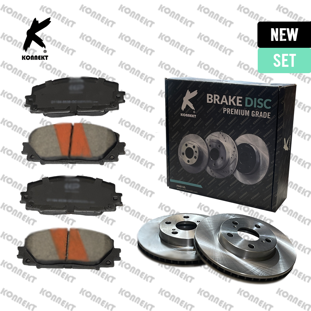 KONNEKT Front Brake Discs & Brake Pads Set for TOYOTA Prius | 2016-2020 | 1.8L