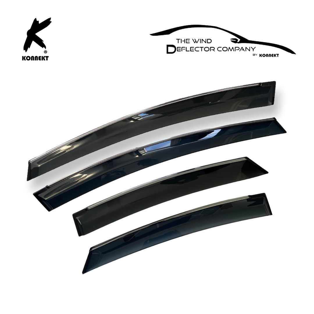 Wind Deflector Set for TOYOTA Prius _ Front & Rear _ 2009 - 2015 _ Chrome _ MK3