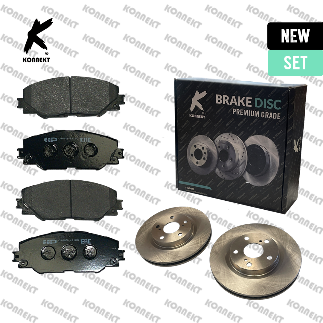 KONNEKT Front Brake Discs & Pads Set for TOYOTA Prius+ PLUS | UK MODEL | 2012-2020