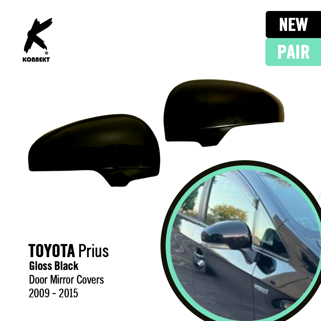 Gloss Black Wing Mirror Cover Set for TOYOTA Prius | 2009 - 2015