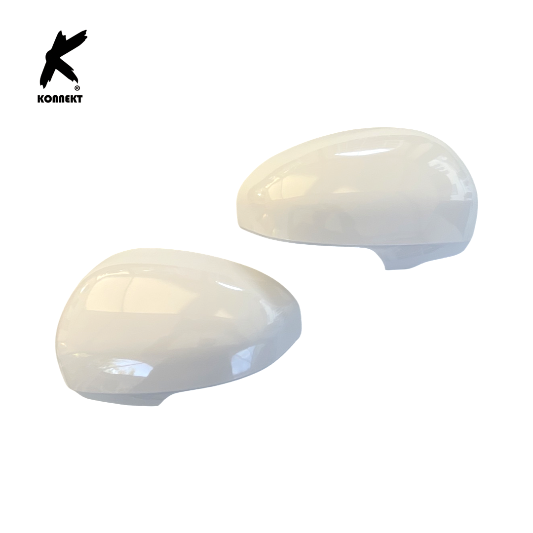 Pair of White Wing Mirror Covers for TOYOTA Prius _ MK3 _ 2009 - 2015